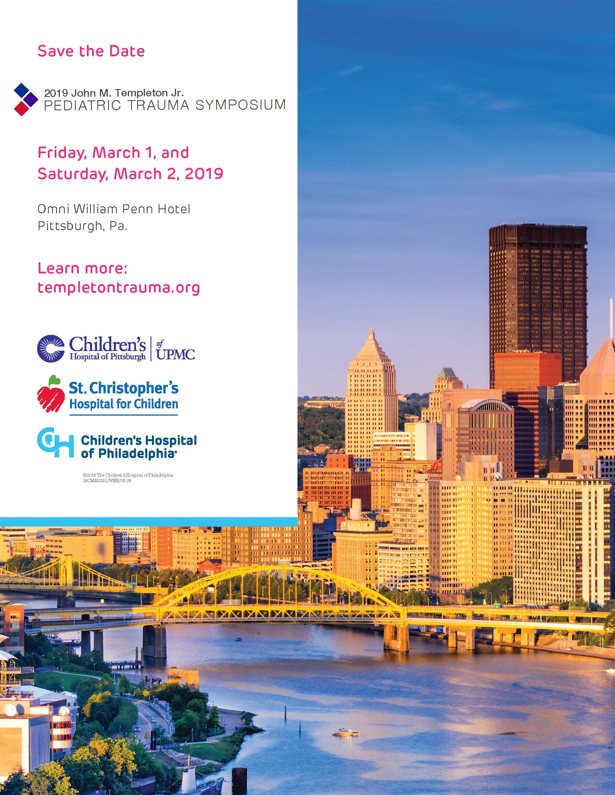 John M. Templeton Jr. Pediatric Trauma Symposium Banner